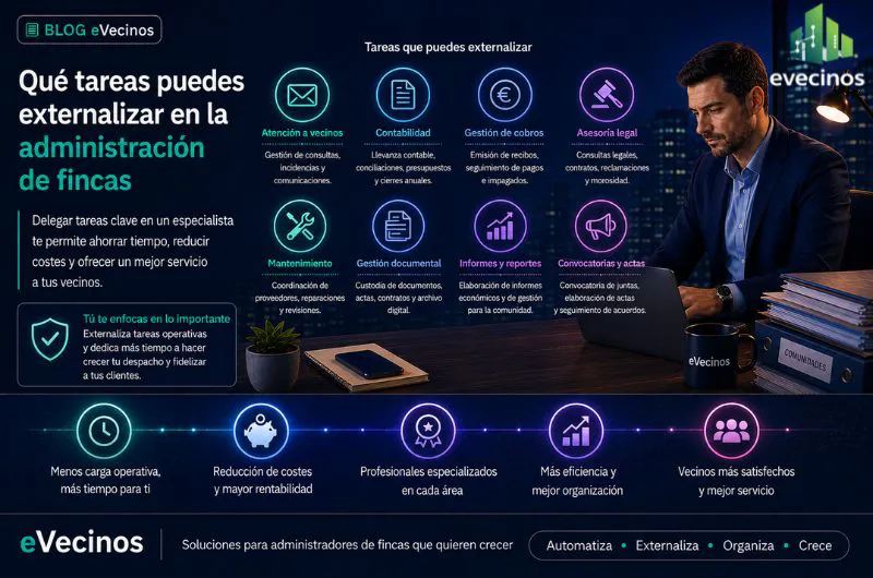 Qué tareas puedes externalizar en la administración de fincas