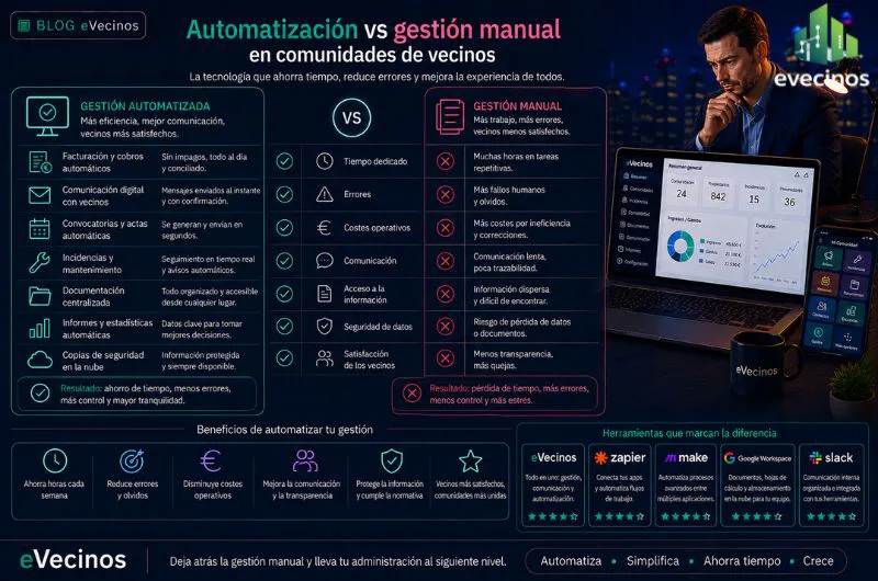 Automatización vs gestión manual en comunidades de vecinos