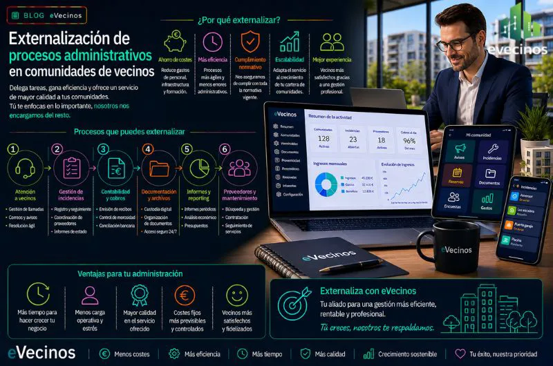 Externalización de procesos administrativos en comunidades de vecinos