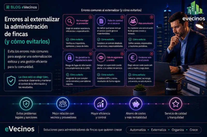 Errores al externalizar la administración de fincas (y cómo evitarlos)